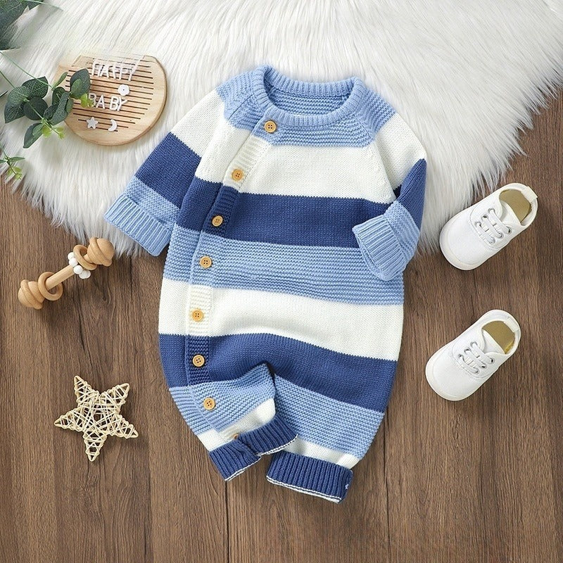 Knitted Striped Baby One-Piece Romper Jumpsuit: A Perfect Blend of Comfort and Style