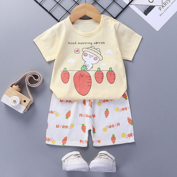 Children's Cotton Short Sleeve Summer Set: The Perfect Outfit for Your Little Ones