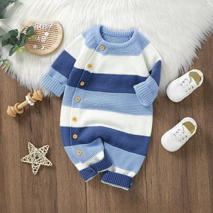 Knitted Striped Baby One-Piece Romper Jumpsuit: A Perfect Blend of Comfort and Style
